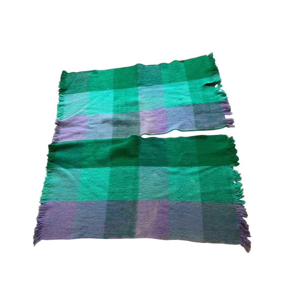 Permano Wool Cape Wrap Shawl Multicolor Plaid 43"x49" Made in Colombia - Picture 5 of 12